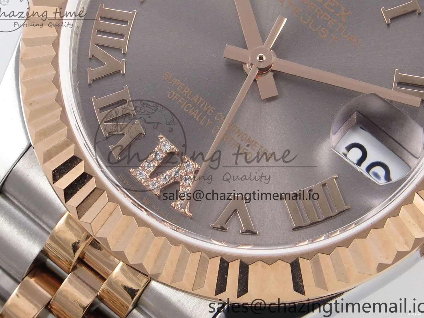 0110 Popular DateJust 31 278271 SS RG GMF 1:1 Best Edition 904L Steel Gray Roman Diamonds Dial on Jubilee Bracelet A 1165